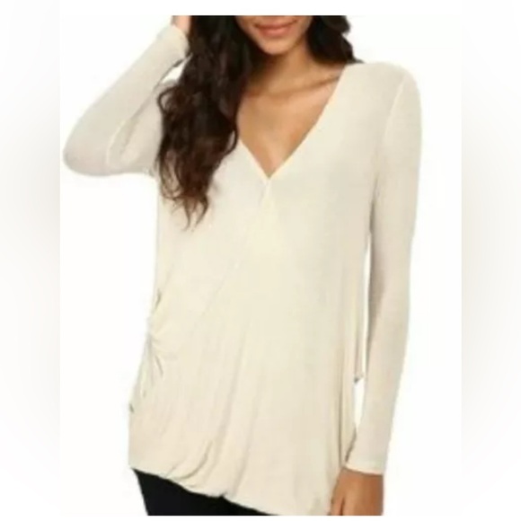 Free People Tops - $70 Free People Miss Rose Top Size M Womens Beige Surplus Blouse Long Sleeve